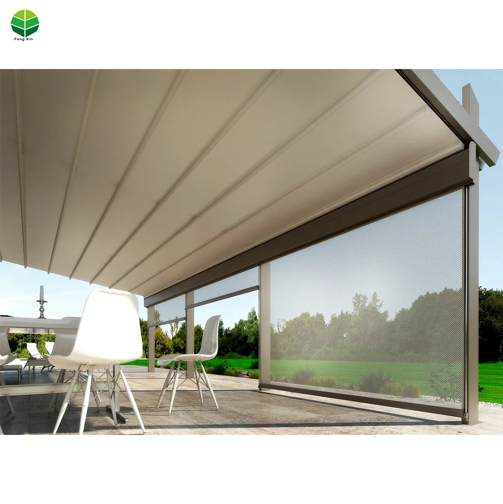 Waterproof Outdoor White Aluminum Frame PVC Canopy Rain Awnings