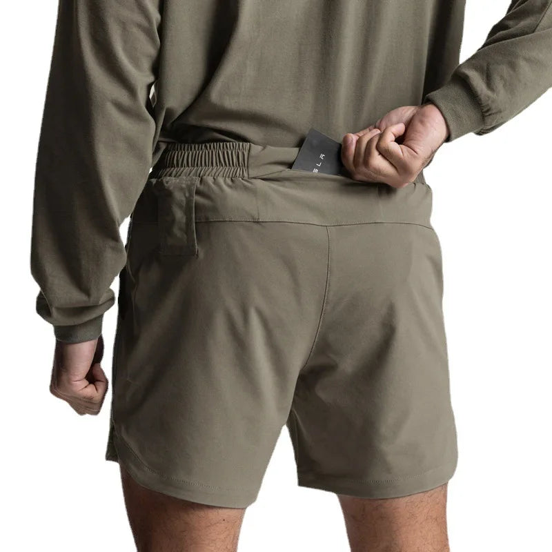 Men's Shorts Colorful Drawstring Shorts Men Quick Dry Gym Sport Fitness Jogging Polyester  Running Workout Gym Shorts