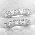 Sterling Silver 4*4mm Semi Mount Heart Shape Ring Empty Frame Blank Claws Setting S925 Base Without Center Stone for DIY Inlay