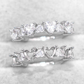 Sterling Silver 4*4mm Semi Mount Heart Shape Ring Empty Frame Blank Claws Setting S925 Base Without Center Stone for DIY Inlay