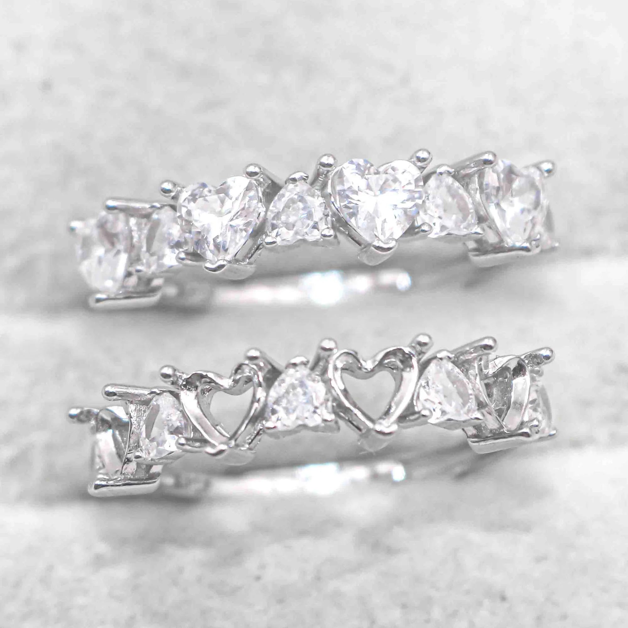 Sterling Silver 4*4mm Semi Mount Heart Shape Ring Empty Frame Blank Claws Setting S925 Base Without Center Stone for DIY Inlay