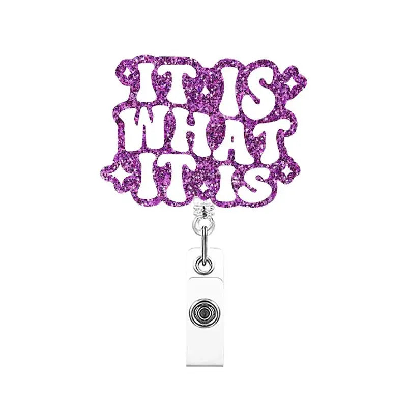 Glitter Acrylic Plastic Nurse Accessories Badge Holder New RTS Reel Retractable Bling Teacher and Professor Badge Reels Nures