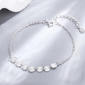 Simple 925 Sterling Silver Women's Fine Jewelry Small Round Disc String Bracelet with Personal Touch
