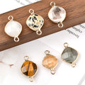 Semi-precious Stone Charm Bead Crystal Stone Square Charm Bead for Diy Jewelry