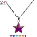 DAIHE Personalized Pentagram Pendant Necklace Stainless Steel Color Changing Necklace