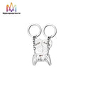 Custom Logo Stainless Steel 3D Spliced Heart Magnetic Game Handle Bag Hanger Couple Keychain for Valentine's Day Gift