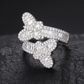 New Arrivals Wedding Jewelry Gift 925 Sterling Silver VVS Baguette Moissanite Butterfly Ring Luxury Accessories Ring