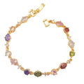 Brass Copper Bracelets Women 18k Gold Colorful Zircon Bracelete Diamond Jewelry Gold Plated Bracelets