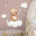 Moon Cloud PVC Large Wall Stickers for Kids' Bedrooms Boys' Stars and Bear Decoration for Children's Rooms
