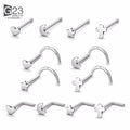 G23 ASTM F136 Titanium Body Piercing Jewelry Set Fashion Nose Studs Cartilage Piercings Screw for Ear Nose Lip