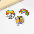 Outdoors Lapel Pins Custom Pride Rainbow Camera Sun Camping Trip Camper Life Brooch Soft Enamel Plated Metal Pin Shirt Bag Badge