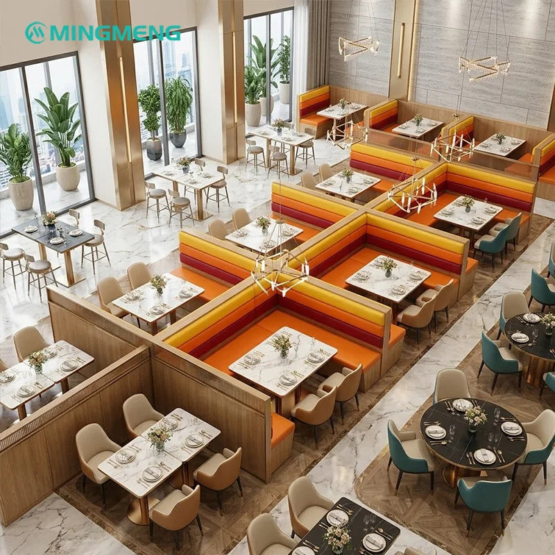 Mingmeng Furniture With Rattan Backrest Seat Restaurant Booth Rattan Furniture Rattan Wicker Restaurant Booth Seating