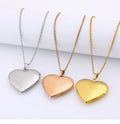 Blank Custom 316 Stainless Steel Pendant Lock DIY Frame Photo Titanium Heart Locket Necklace for Engagement
