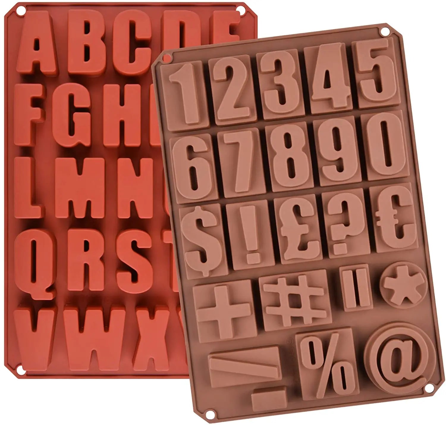 Large Alphabet and Number Silicone Molds for Chocolate & Candy Tray Cake Topper Pan-for Creative Baking & Decorative Cakes
