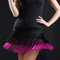 Dance Women Latin Dance Skirt Double Fringed Skirt Latin Dance Dress Tassel Skirt Black