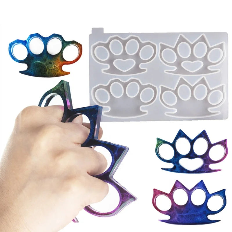 No Touch Keychain Tool Resin Mold Tiger Paw Silicone Mold