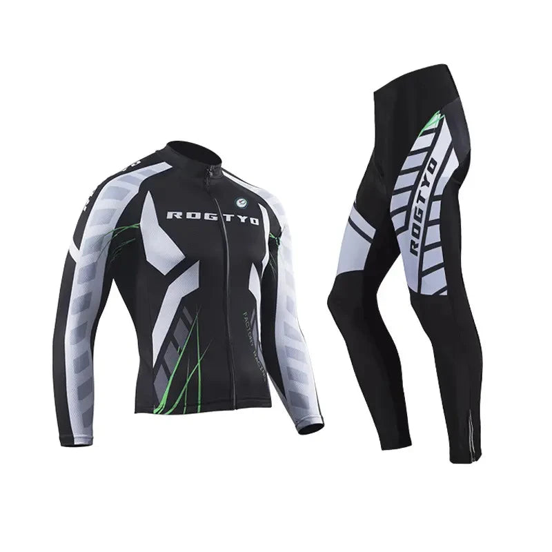 Custom Mens Breathable Bicycle Tri Suit Personalized Printing Long Sleeve Cycling Jersey Set