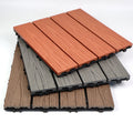 300mm 3D Embossed Waterproof WPC DIY Outdoor Deck Tiles with Click Installation and Wood Grain Surface