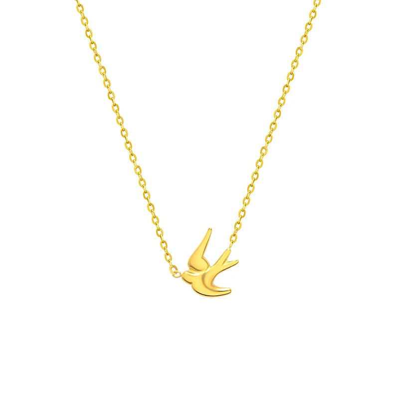 Swallow Pendant Necklace Female Minority Design Sense Clavicle Chain Pendant Stainless Steel Jewelry