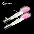 DORISEA Hand-Made Stainless Steel Barbless Skip Jack Tuna Lead Jig Fishing Hook for Sea Fishing Techniques