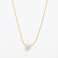 Fenny PVD Plated Waterproof Elegant Fine Fashion Round&Heart Zirconia Pendant Necklace Stainless Steel Jewelry Wholesale