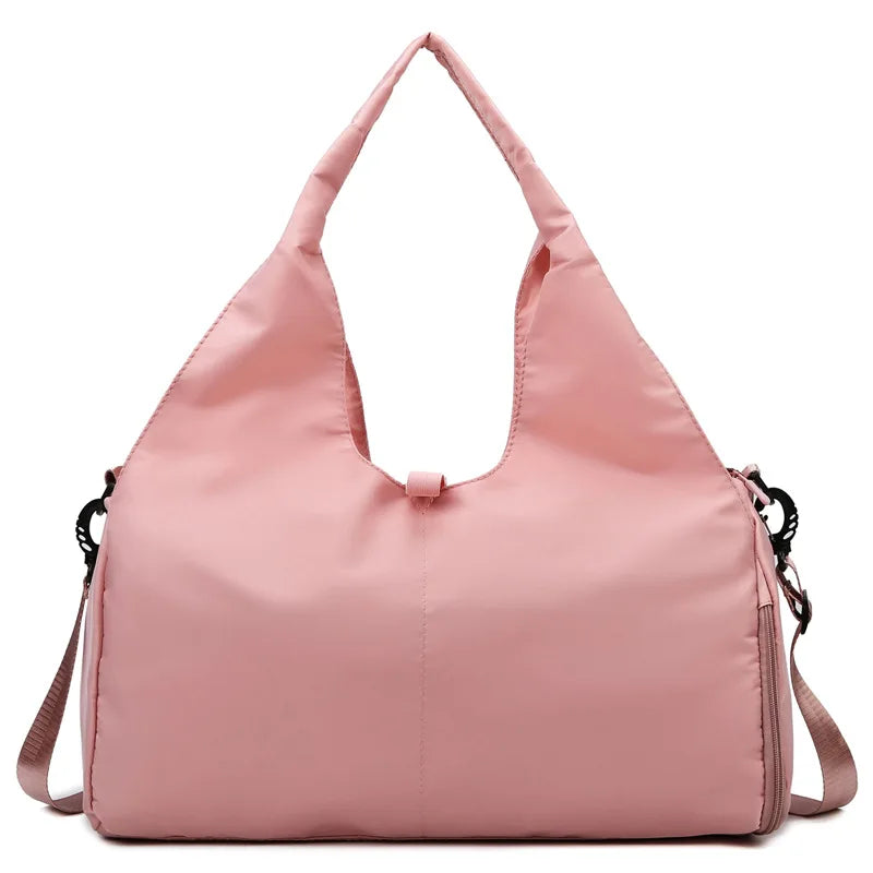 Women's Large Capacity Gym Travel Bag Waterproof Fashionable Yoga Bag Shoe Compartment Custom Logo Portable Durable Polyester
