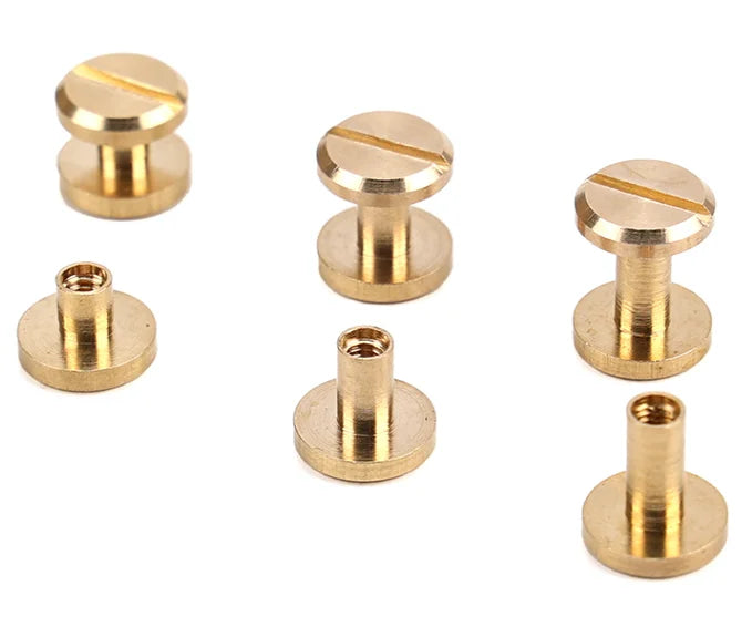 10*4 8*4 Solid Brass Flat Head Male Female Leather Chicago Screws Rivet for Belts