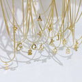 Gold Plated Stainless Steel Initial Pendant Necklaces Personalized Name Letter Herringbone Chain Necklace for Women