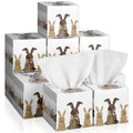 Small Easter Rabbit Face Tissue Cube Boxes 600 Sheets Kraft Paper for Home Car Bulk Household Accessories Use with Candles