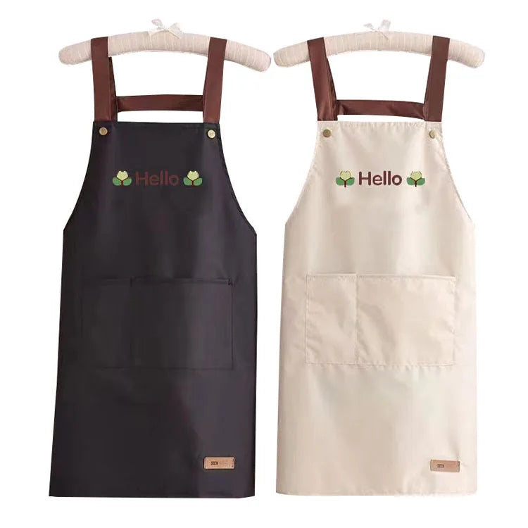 Apron Custom Logo Women Men Milk Tea Shop Kitchen Oil-proof Fashionable Work Clothes Kitchen Apron