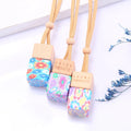 Classic 8ml Empty Glass Perfume Bottles Floral Art Printed Hanging Air Freshener Diffuser Pump Sprayer Screen Printing Surface