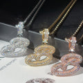 Ready to Ship Initial Letter Moissanite Pendant Hip Hop Style Iced Out Pendant 925 Sterling Silver Pendant With 316L Rope Chain