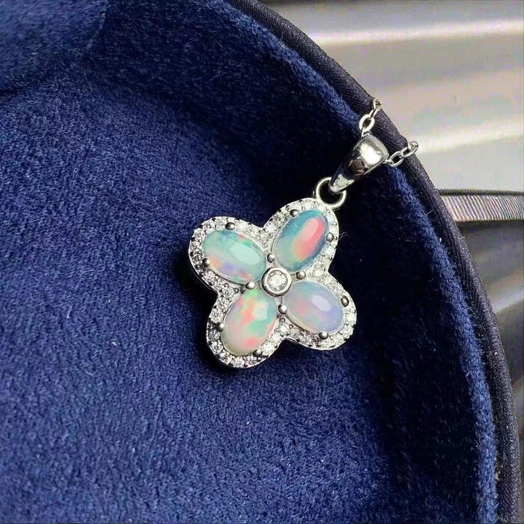 Hot Sale 925 Sterling Silver Natural Opal Chain Necklace Set Rhodium & Gold Plated for Nigerian Party or Gift GIA Certified