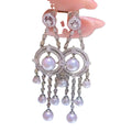 E949 5-6mm DIY Natural  Freshwater Pearl Charm Earrings Mounting Accessory 925 Sterling Silver Gold Plated  Jewelry for Women