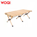 WOQI Ultralight Roll Wood Outdoor Camping Table Portable Foldable Backpacking Table Sturdy Carry Bag Compact Lightweight Stable