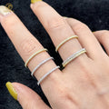 925 Sterling Silver Moissanite Eternity Band Diamond Engagement Wedding Ring Stackable 18K Gold Plated Rings Jewelry Women