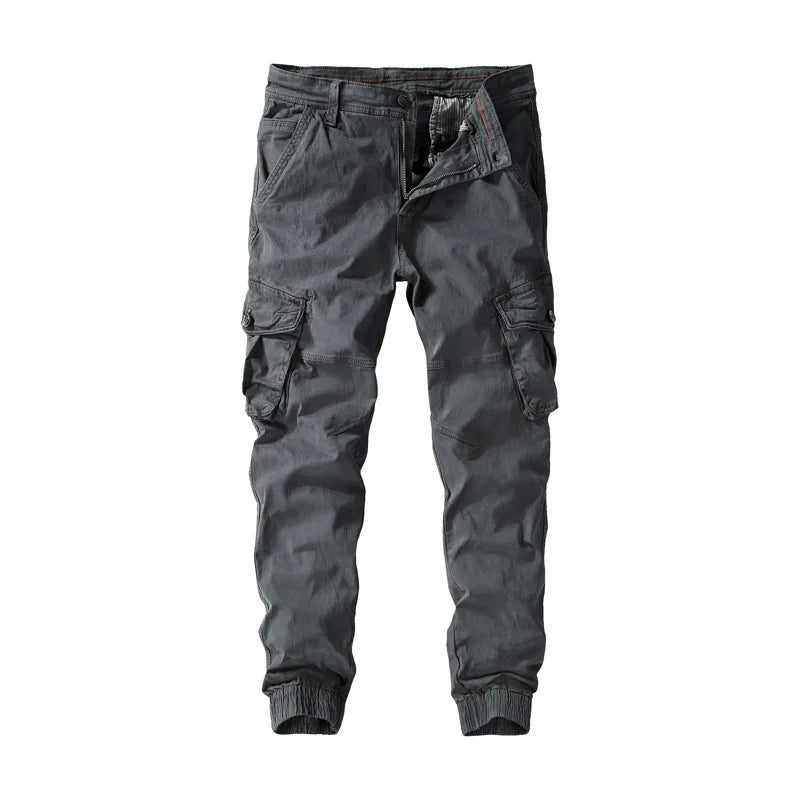 Hot Sale Custom Men's Multi-Pocket Slim Work Pants Outdoor Casual Straight Leg Tracksuit Cargo Pants