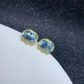 High Quality 925 Sterling Silver Minimalist Hoop Earrings Chunky Gold & Rhodium Plated Natural Topaz for Gift Wholesale