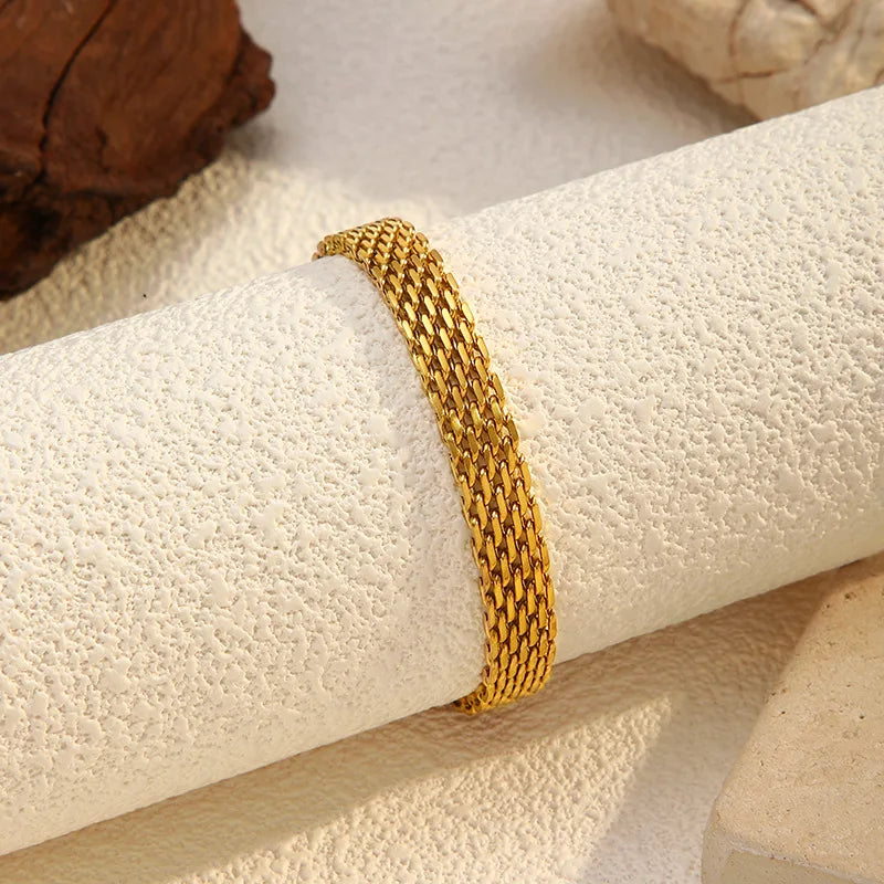YL Retro Woven Stainless Steel Bracelet Light Luxury High Sense Cross-Border Fashion for Men Women Wholesale Gift