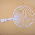 Customized Durable Plain Plastic pp White Round Hand Fan