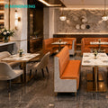 Modern & Stylish Wood & Leather Restaurant Booth Sofa Relax Dining Bench for Coffee Shop Hospitality Industry Hotels & Cafes