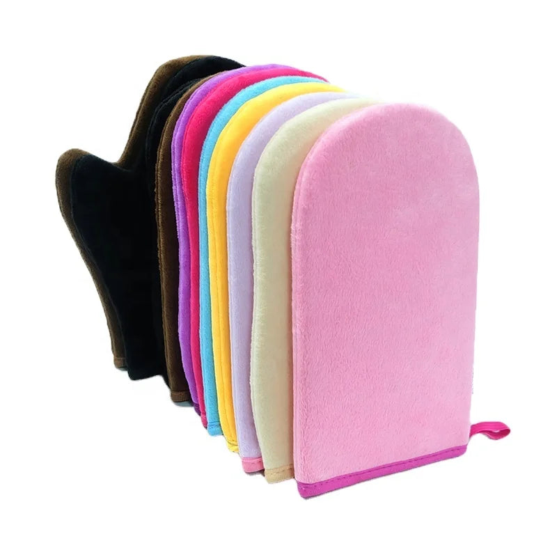 Luxe Soft Velvet Sunless Self-tanner Mitt Double Sided Washable Tanning Mitts for Mousse