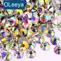 OLeeya Wholesale Glass Silver Base Rhinestones 12CUT Non Hotfix 1440pcs Bag Crystal for Shirts DIY and Decoration