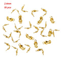 18k Gold Stainless Steel Ball Calotte Crimps Beads Connector End Clasp DIY Jewelry Necklace Bracelets Supplies