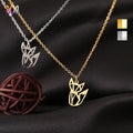 Hot Selling Stainless Steel Fox Pendant Necklace Trendy Gold Plated Link Chain Cartoon Charm Necklaces