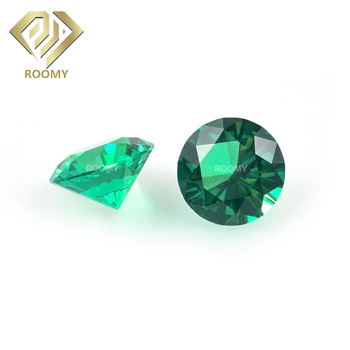 Wholesale Diamond Colombian Emerald Stone Round Cut Lab Created Emerald Loose Small Gemstones for Jewelry