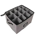 Stackable Wine Glasses Dinnerware Plate Storage Containers with Lid and Handles glassware Packing Boxes for Moving