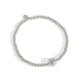 Origin S925 Sterling Silver Beaded Charm Bracelet Elastic Stretch Handmade Round Beads Bracelet for Women
