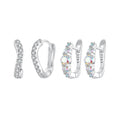 925 Sterling Silver Rainbow Zircon Buckles Elegant Woman Dream Platinum Plated Hoop Earrings for Party Fine Jewelry BSE960