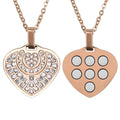 3 Color Heart Crystal Japanese Magnetic Quantum Scalar Energy Powder Pendant Necklace Premium Crystal Pendants & Charms